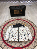 The North Face 1996 Kids' Printed Puffer Jacket - White & Black