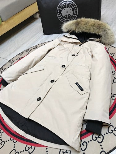 Canada Goose Women's Hooded Fishtail Parka - Cream