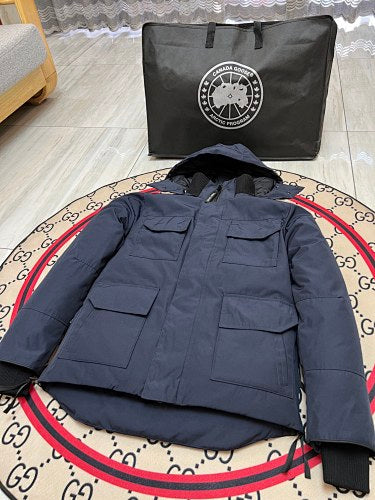 Canada Goose Unisex Hooded Utility Jacket - Navy