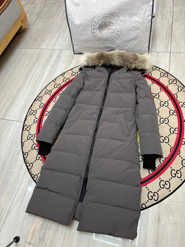 Canada Goose Women's Long Hooded Puffer Coat - Gray