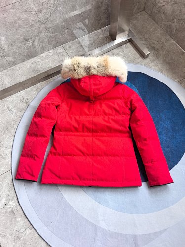 Canada Goose Hooded Quilted Puffer Jacket - Red