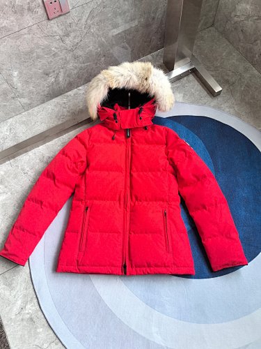 Canada Goose Hooded Quilted Puffer Jacket - Red