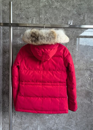 Canada Goose Hooded Quilted Puffer Jacket - Red