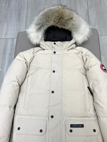 Canada Goose Hooded Quilted Parka with Flap Pockets - Cream