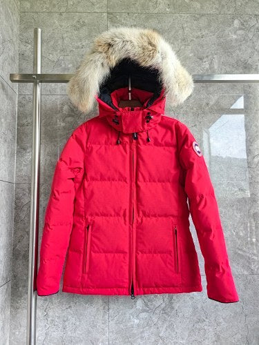 Canada Goose Hooded Quilted Puffer Jacket - Red